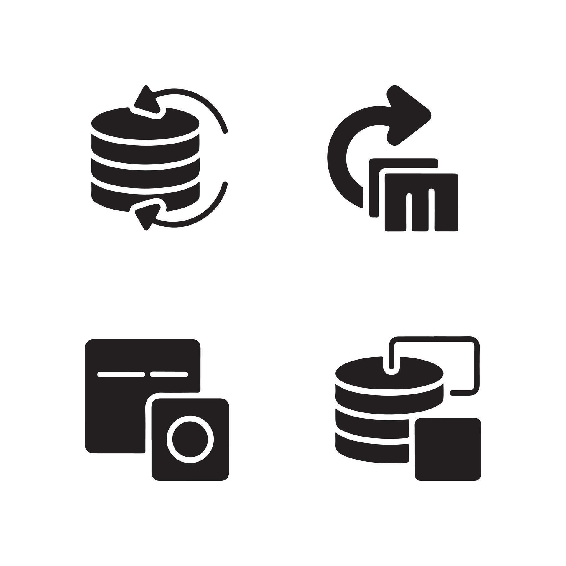 Cloud data sync system solid icons 73422851 Vector Art at Vecteezy