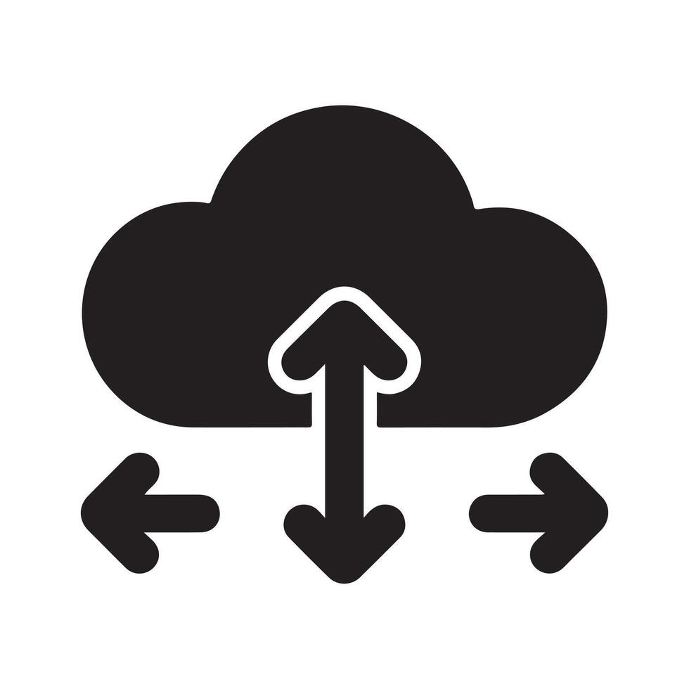Cloud Synchronization Cloud Data Transfer Icon vector