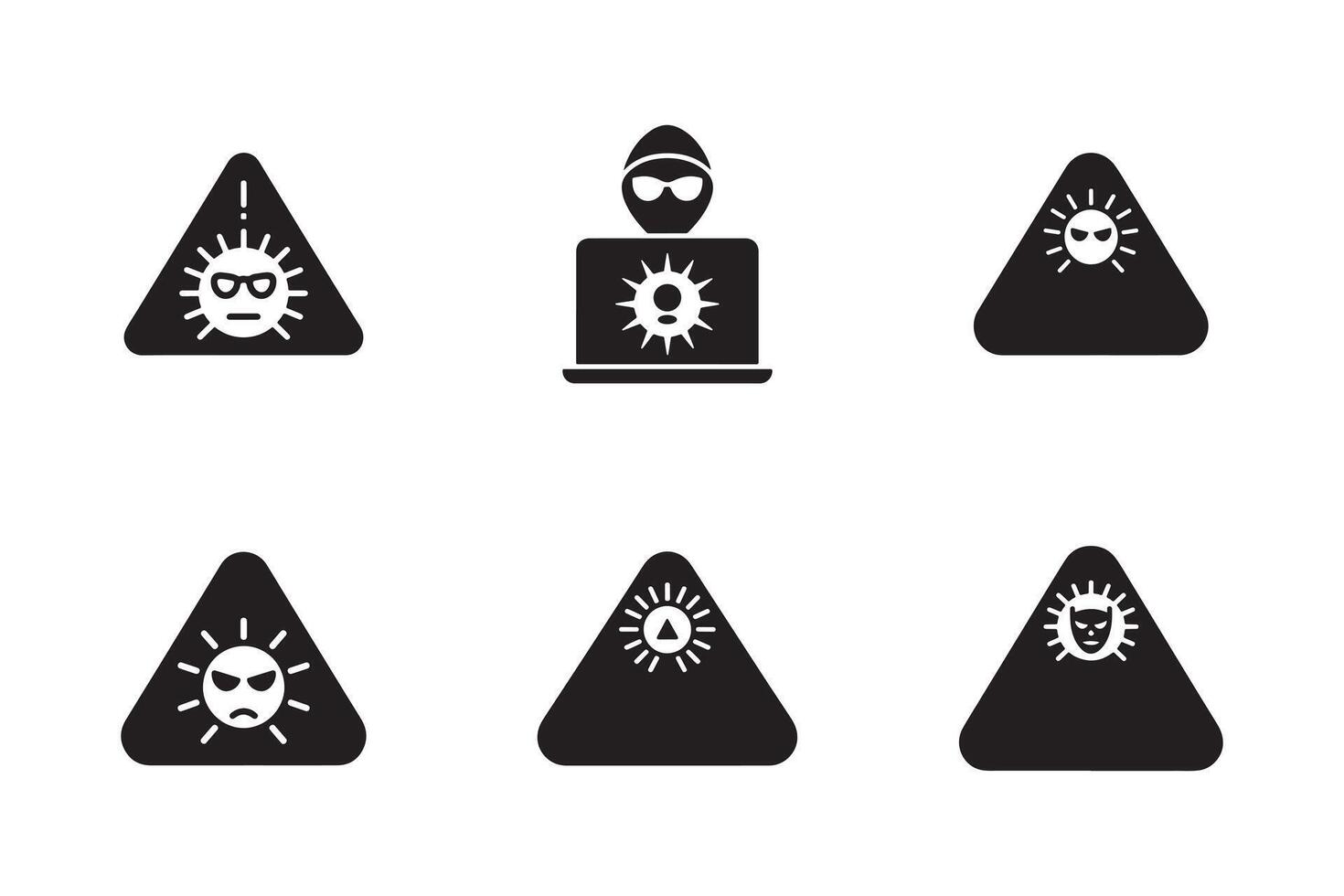 Cyber Hacker Attack Warning Alert Icon vector