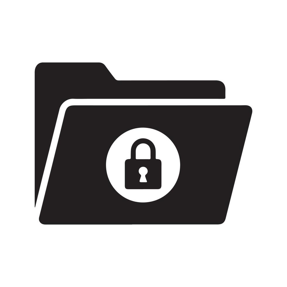 Secure File Folder Encrypted Storage Protection Icon vector