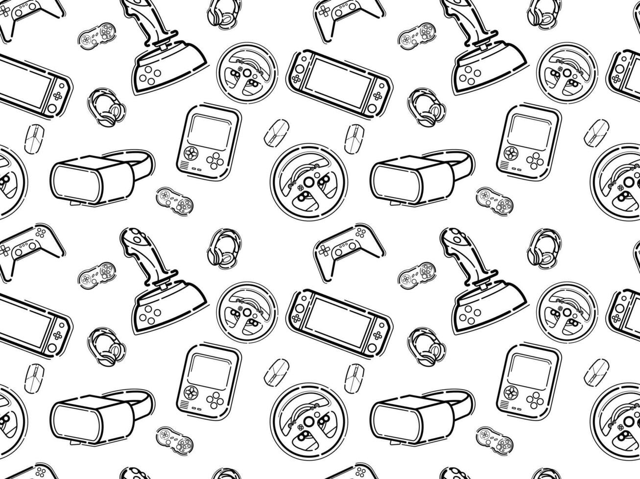 Joystick seamless pattern. Game console symbol. Gamepad for , 3D, VR, AR. vector