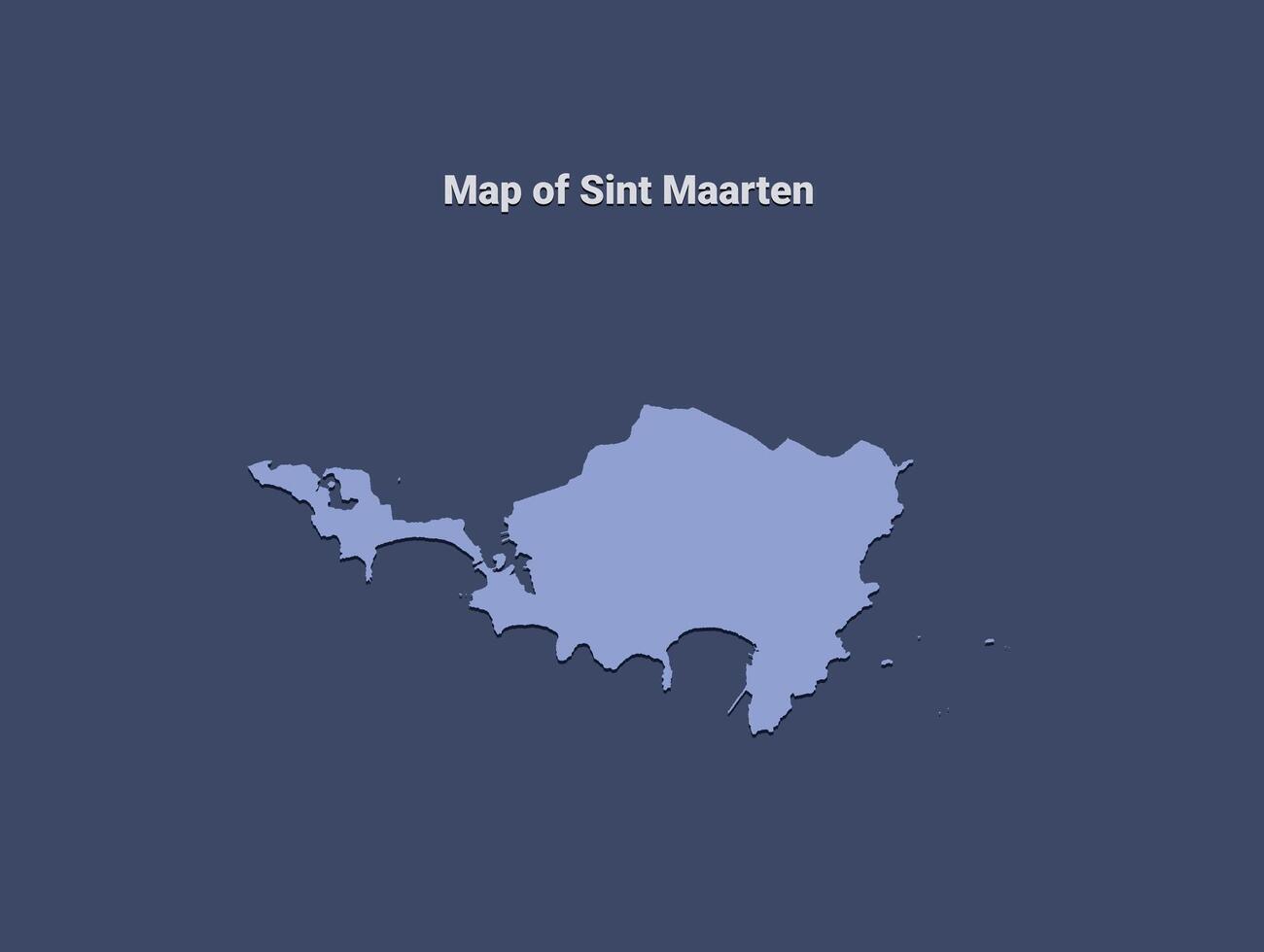 Map of sint maarten, minimalistic silhouette in soft blue on dark background vector