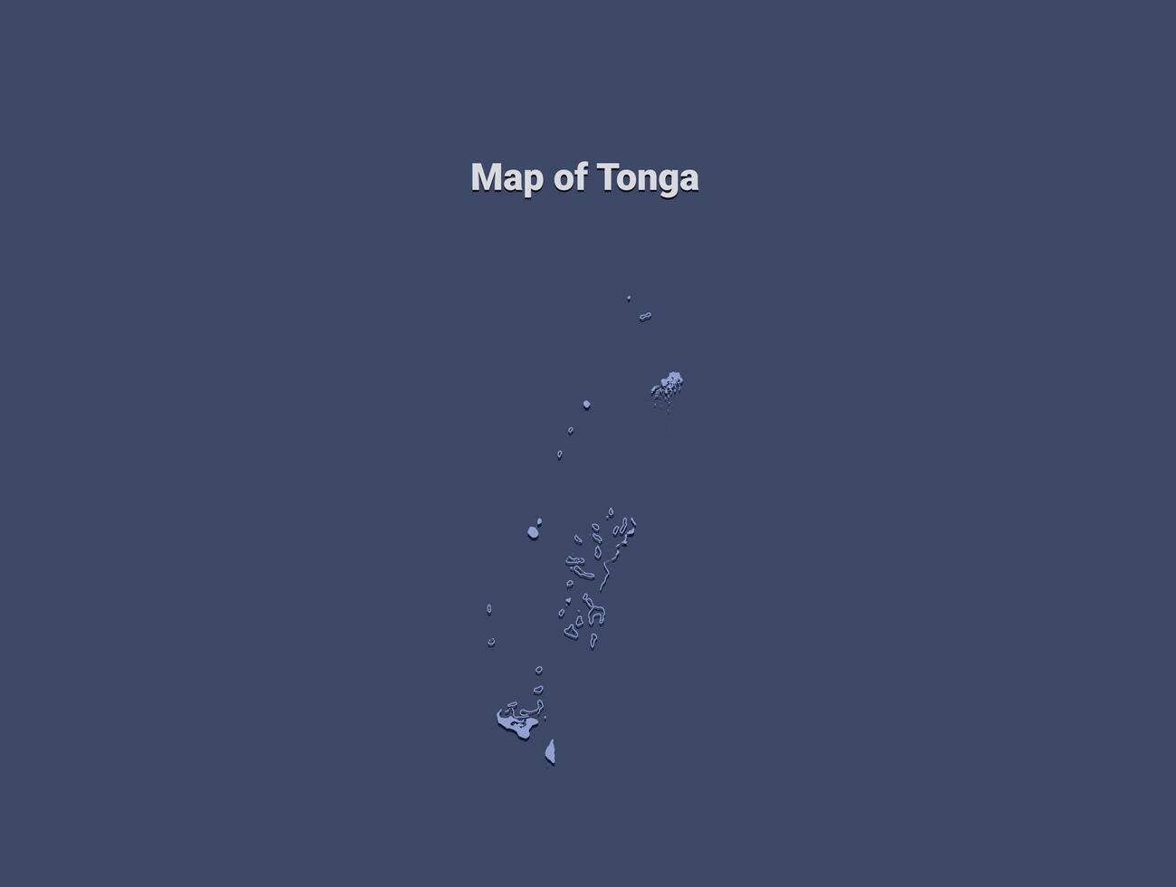 Map of tonga, minimalistic silhouette in soft blue on dark background vector