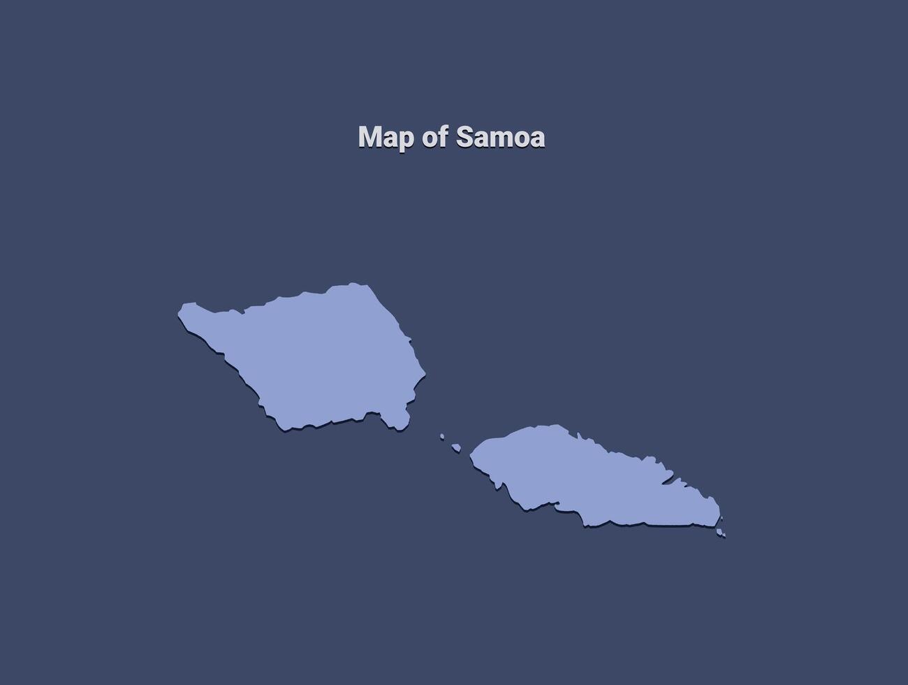 Map of samoa, minimalistic silhouette in soft blue on dark background vector