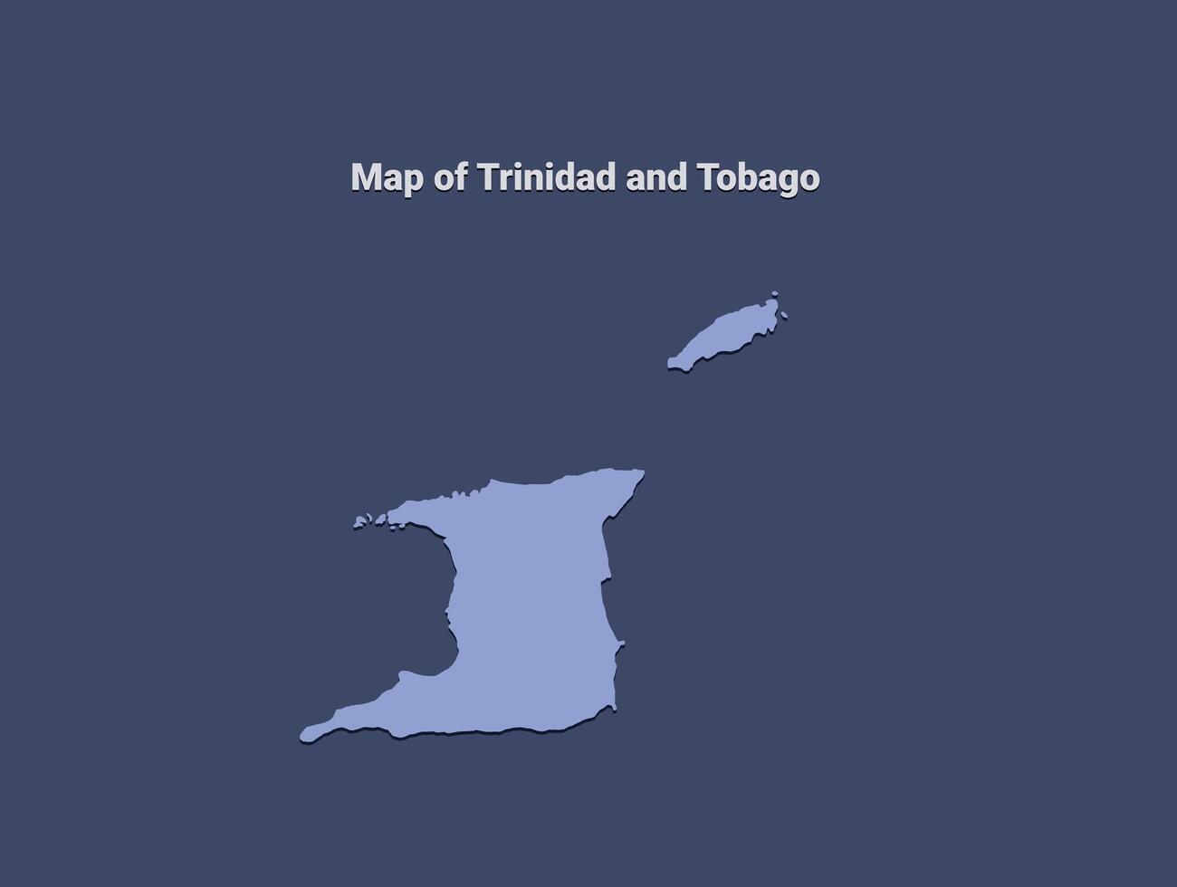 Map of trinidad and tobago, minimalistic silhouette in soft blue on dark background vector