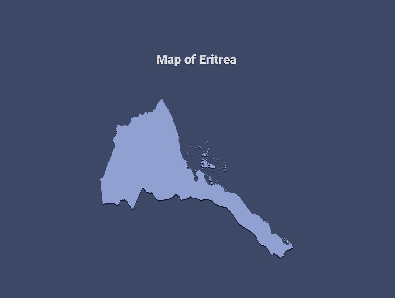 Map of eritrea, minimalistic silhouette in soft blue on dark background vector