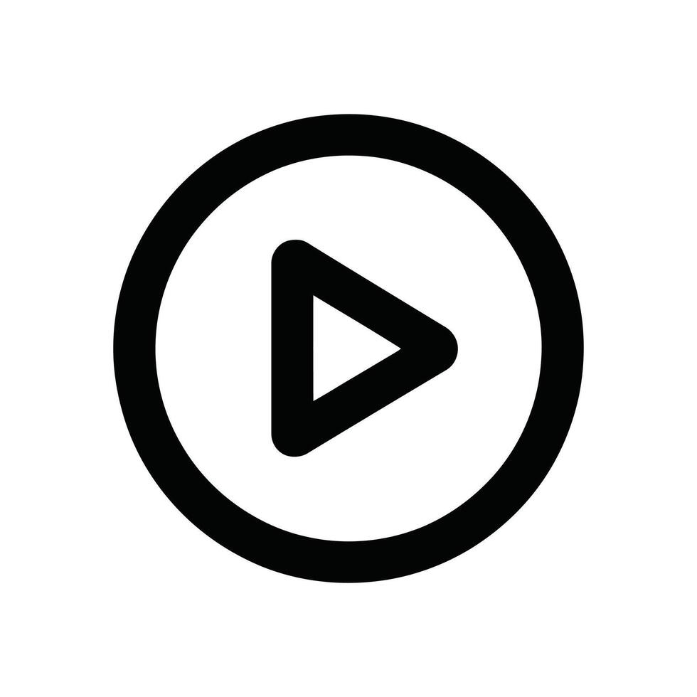 Black Play Button in Circle Simple for and Media Playback vector