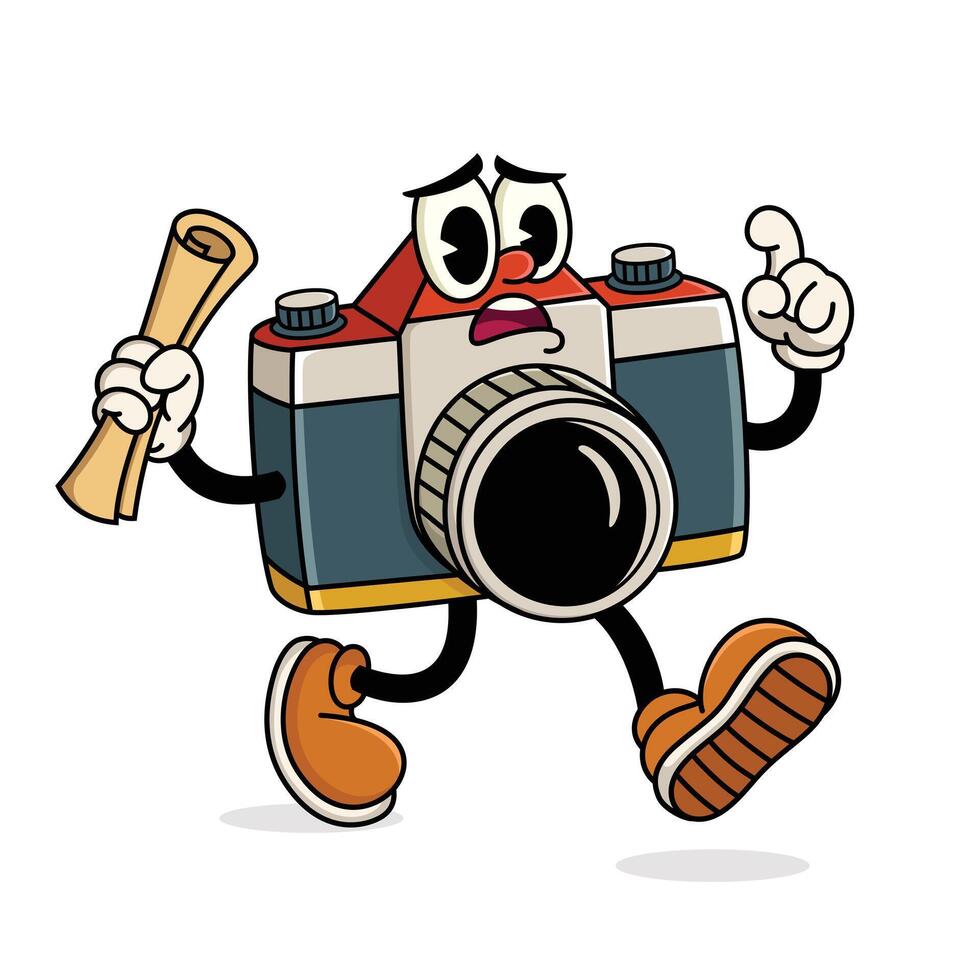 animated camera character with scroll vector
