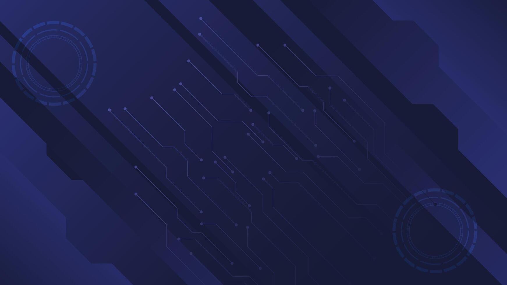 Modern dark technology background featuring futuristic geometric shapes and circuit line patterns in gradient tones ideal for innovation business data and digital tech concepts vector