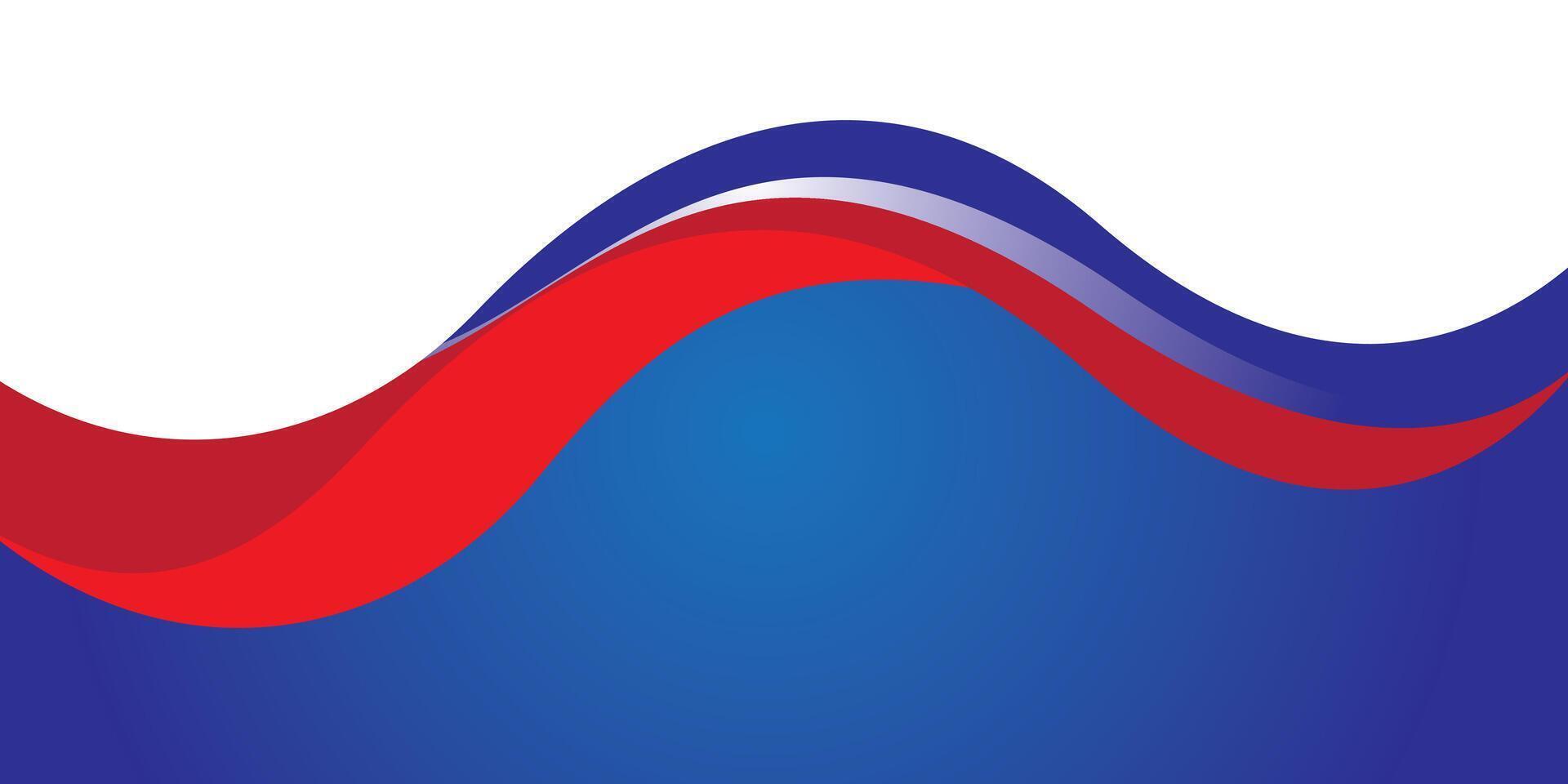 Abstract with blue and red wave pattern vector