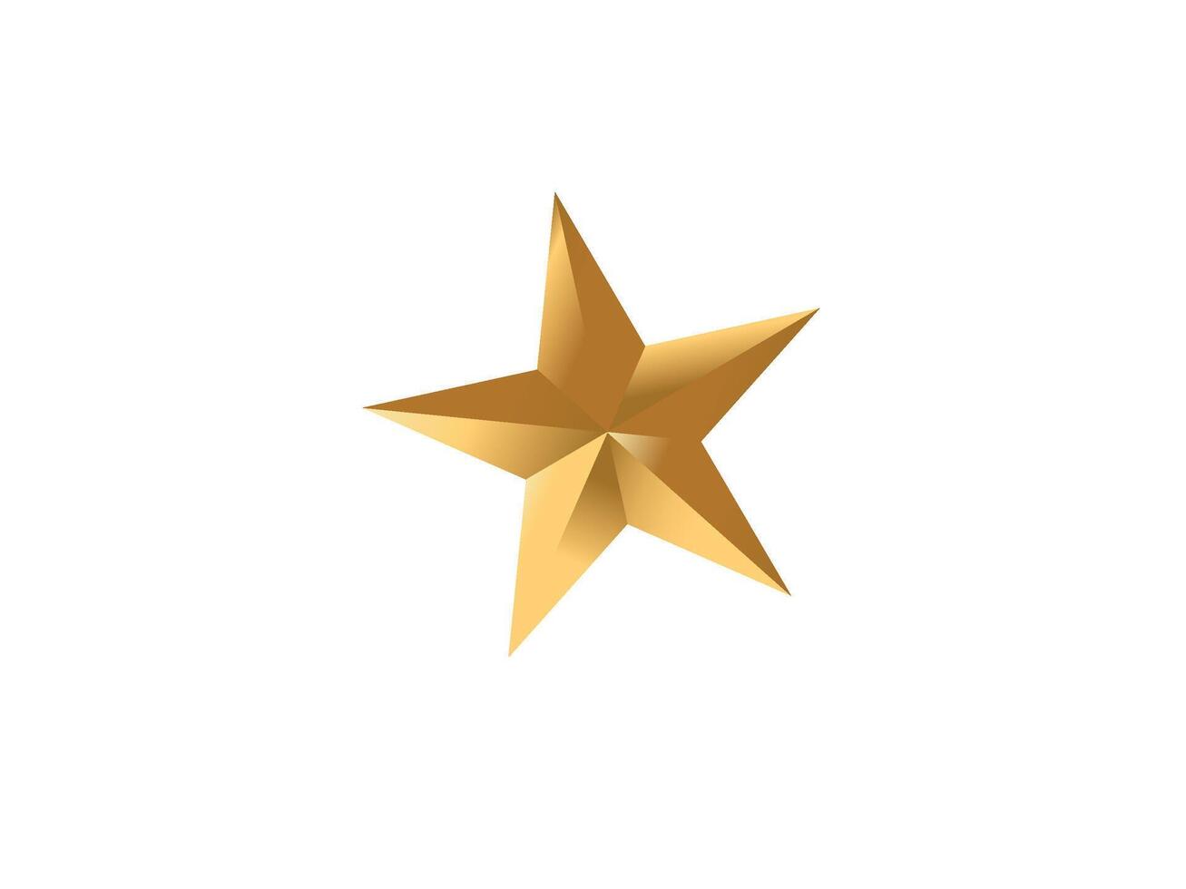 Elegant 3d gold star icon illustration with glossy shiny metallic surface isolated on transparent background for awards, ranking, decoration and premium digital design usage vector