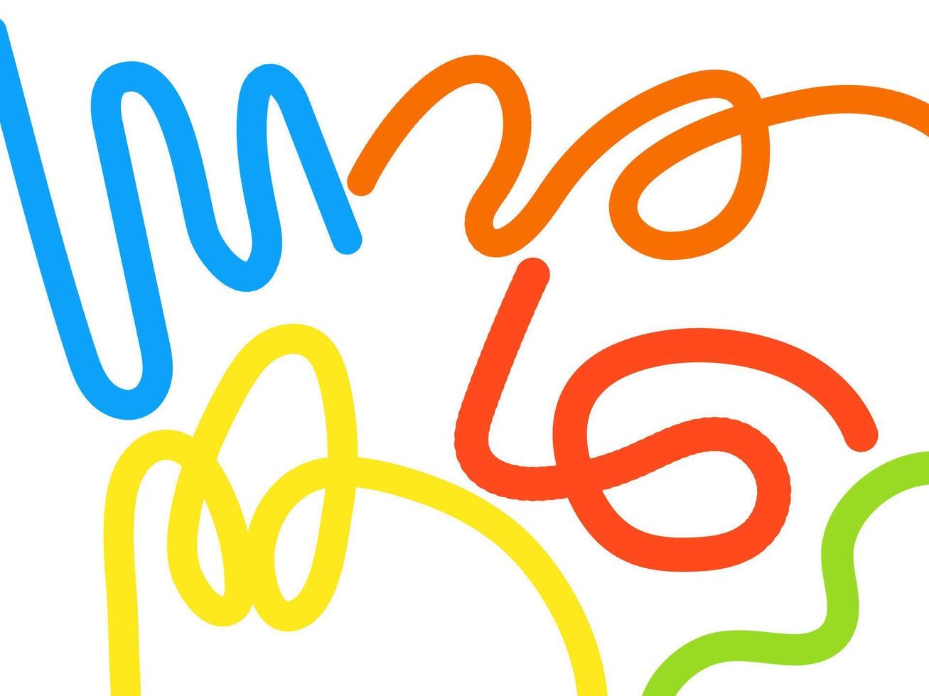 Colorful abstract lines create a playful and vibrant design isolated on white background perfect for adding a touch of fun vector