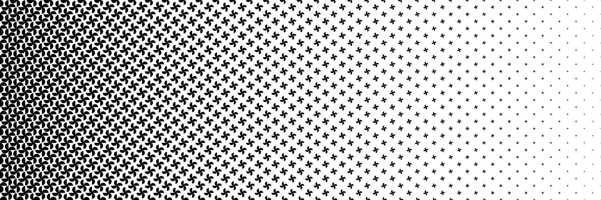 horizontal black halftone of semicircle design for pattern and background. vector