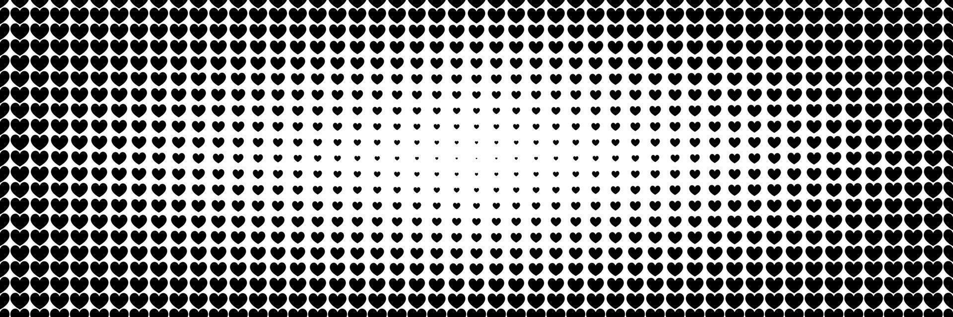 halftone of black heart shape design for pattern and valentine's day background. vector