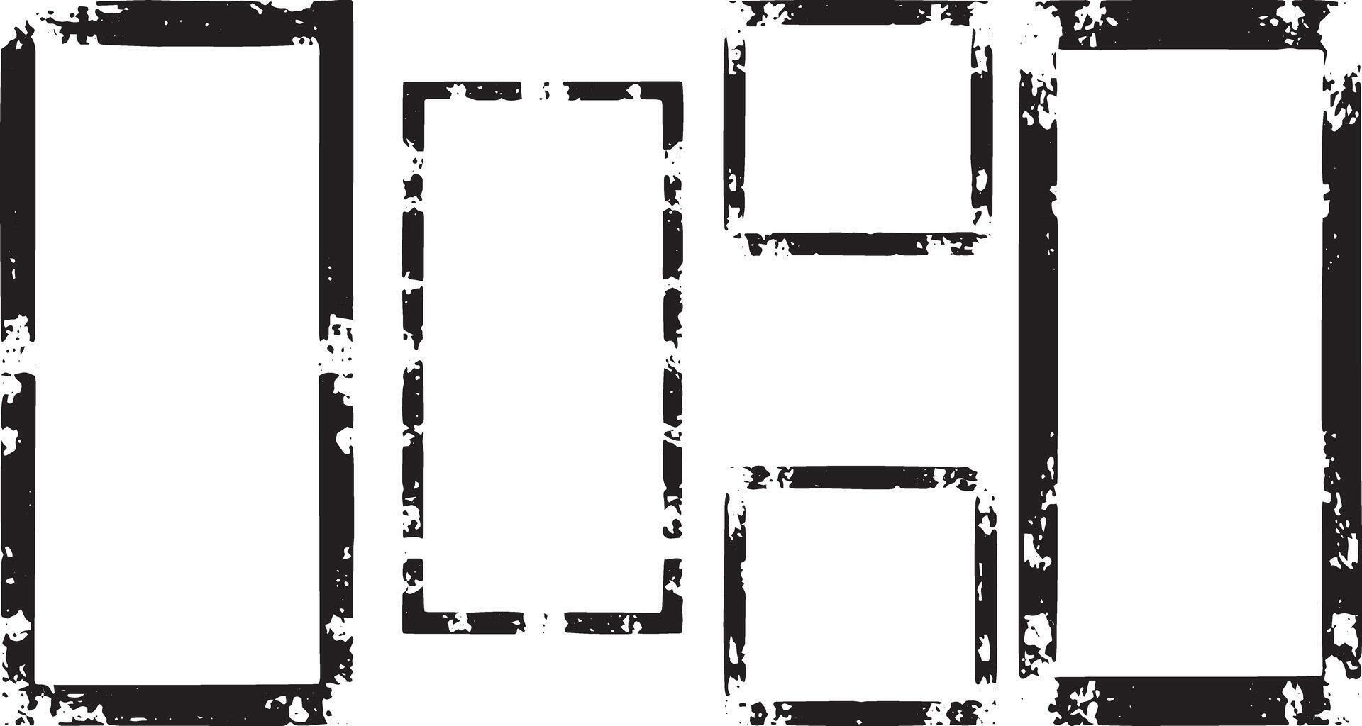 grunge frames set black 73430728 Vector Art at Vecteezy