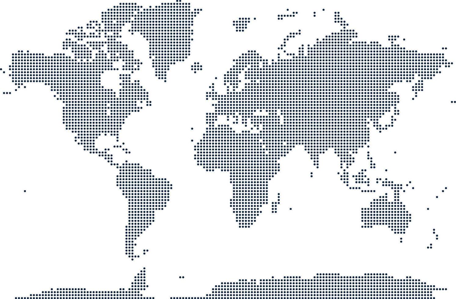 Polygon shape dotted world map. Earth map design in a polygon dot format representing continents. Useful for digital cartography and infographic design representing the world. vector
