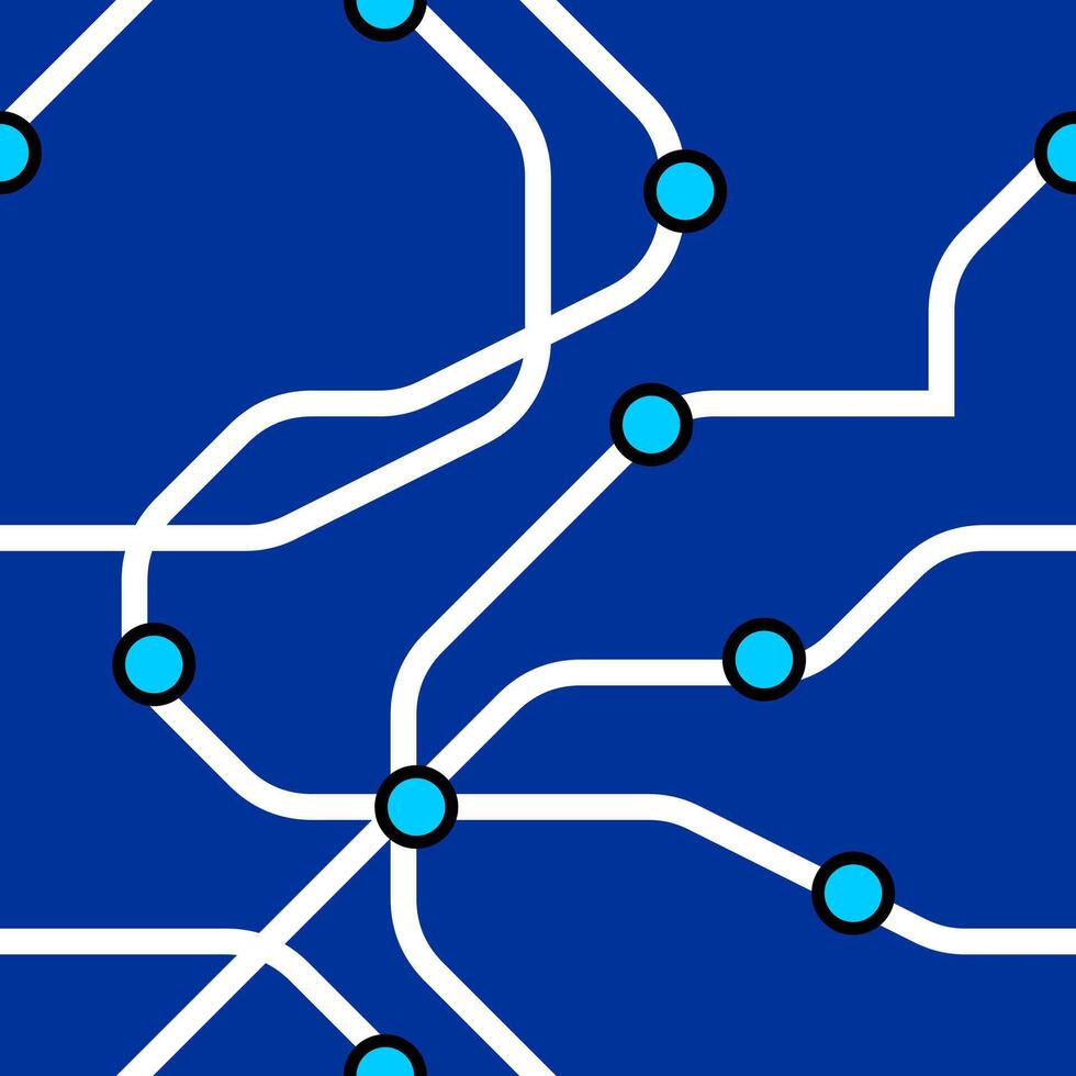 resumen tecnología modelo con curvo blanco líneas y cian nodos en azul fondo, ideal para digital, ai, y codificación temas vector