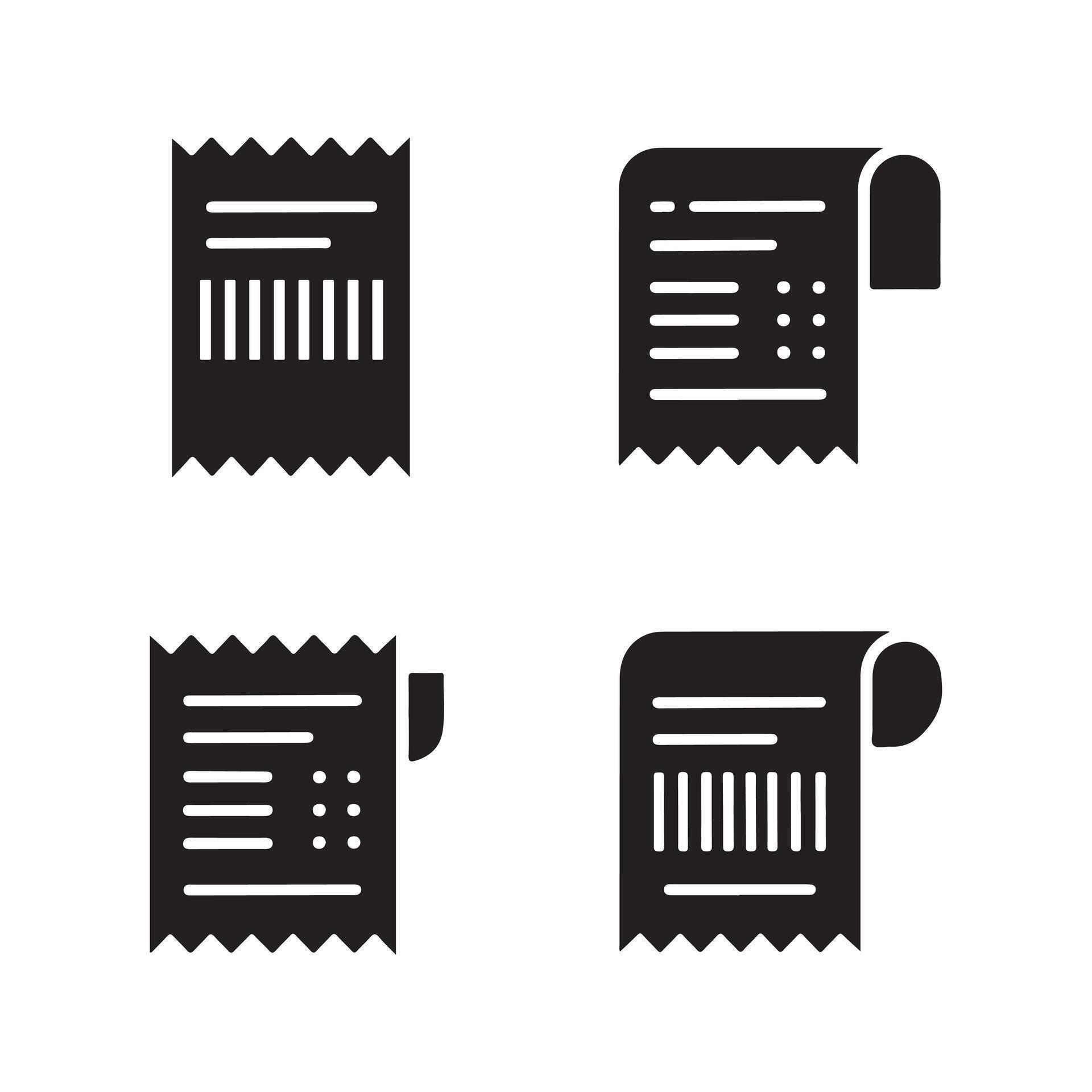 Billing receipt document solid icons 73440439 Vector Art at Vecteezy
