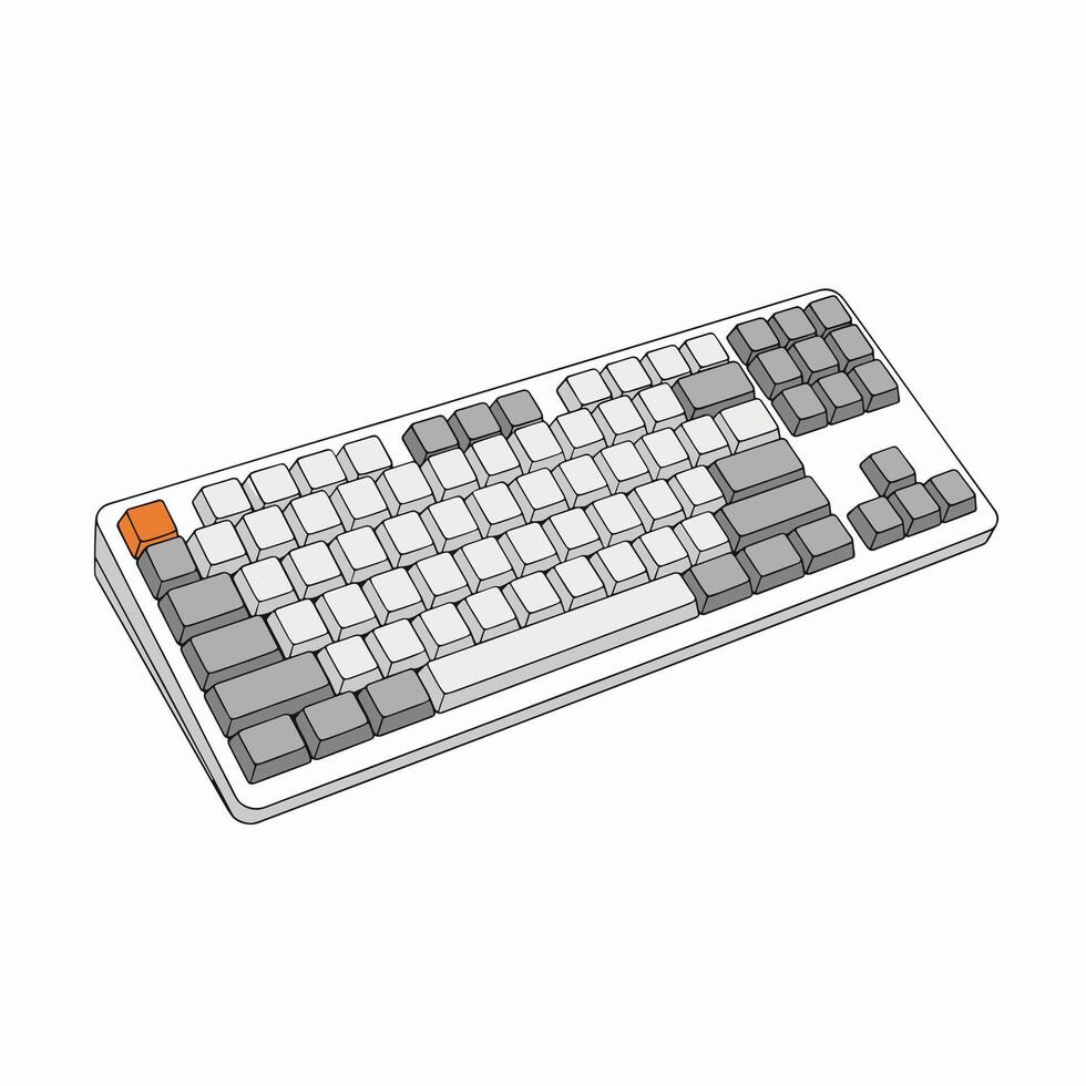 Flat-Style Gaming Keyboard with Mechanical Switches vector