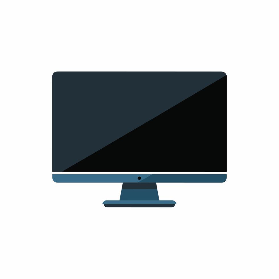 Minimalist Flat Design of a Desktop Display vector