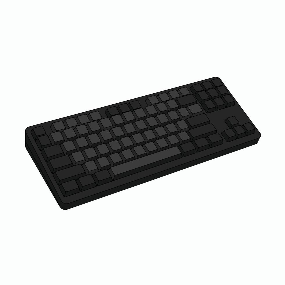 Flat Illustration of a Wireless Mechanical Keyboard vector