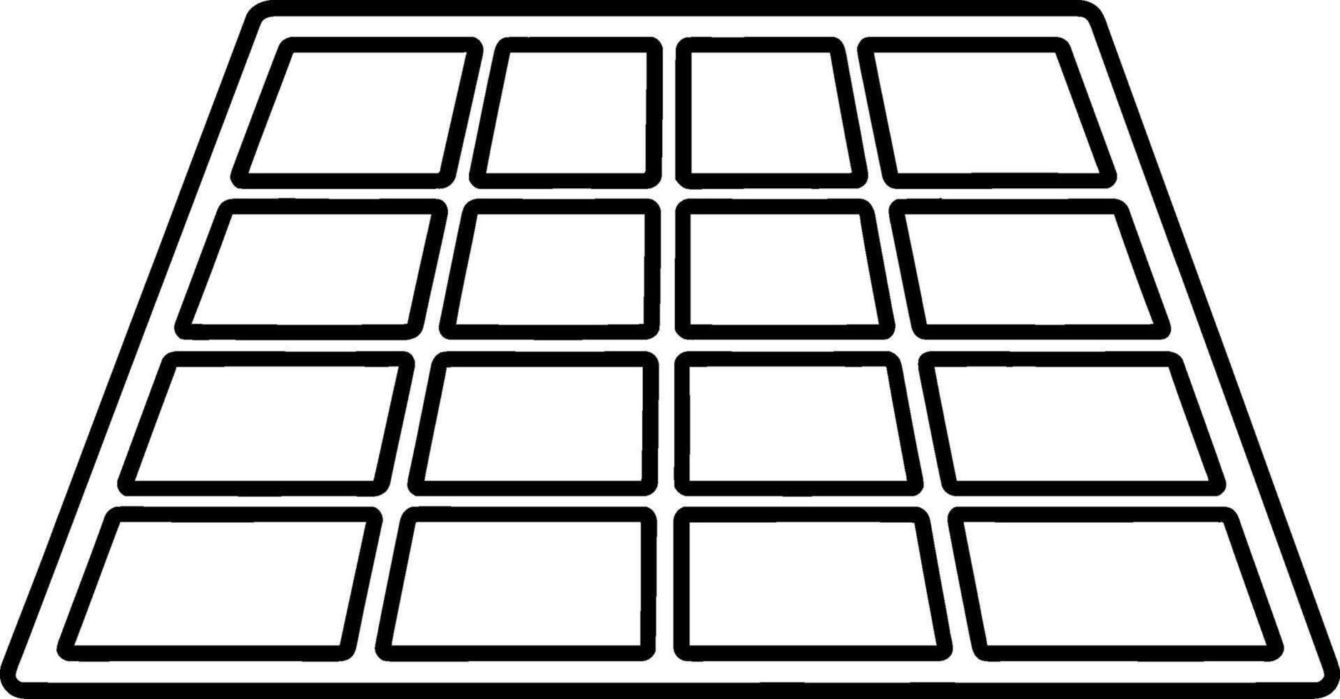 Grid-like illustration featuring sixteen empty squares within a rectangular outline, perfect for visual organization and design vector