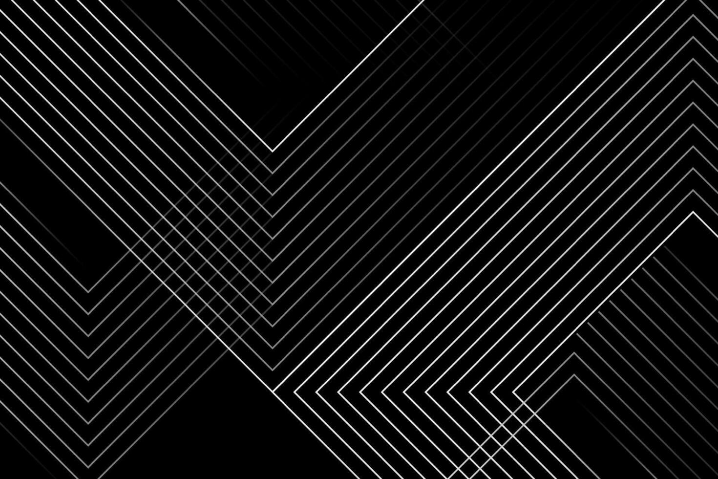 Abstract geometric white lines black background modern tech digital minimal pattern vector
