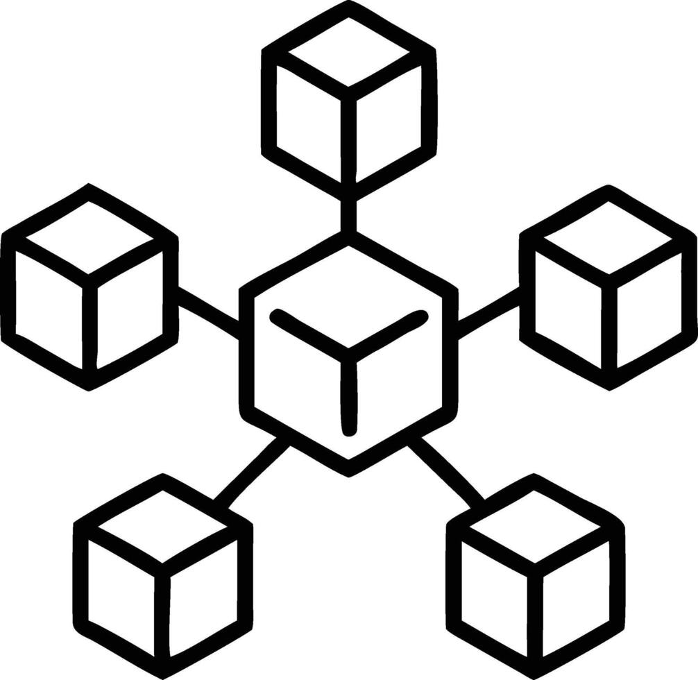 Modern cube network illustration for blockchain technology or data management systems, perfect for innovative tech companies and startups vector