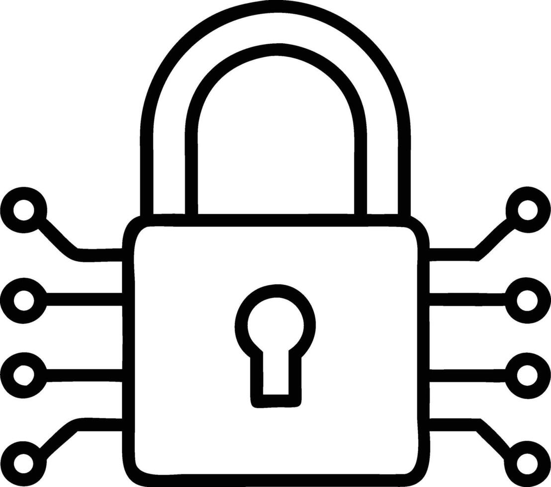 Secure your digital footprint with a modern cybersecurity lock for data protection and peace of mind in the digital age vector