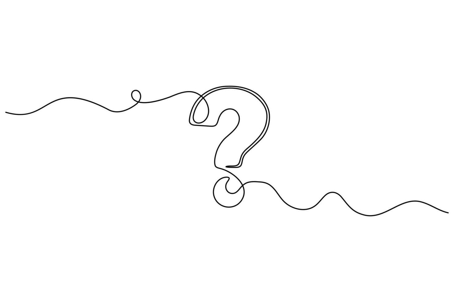 Simple minimal question mark continuous line concept vector