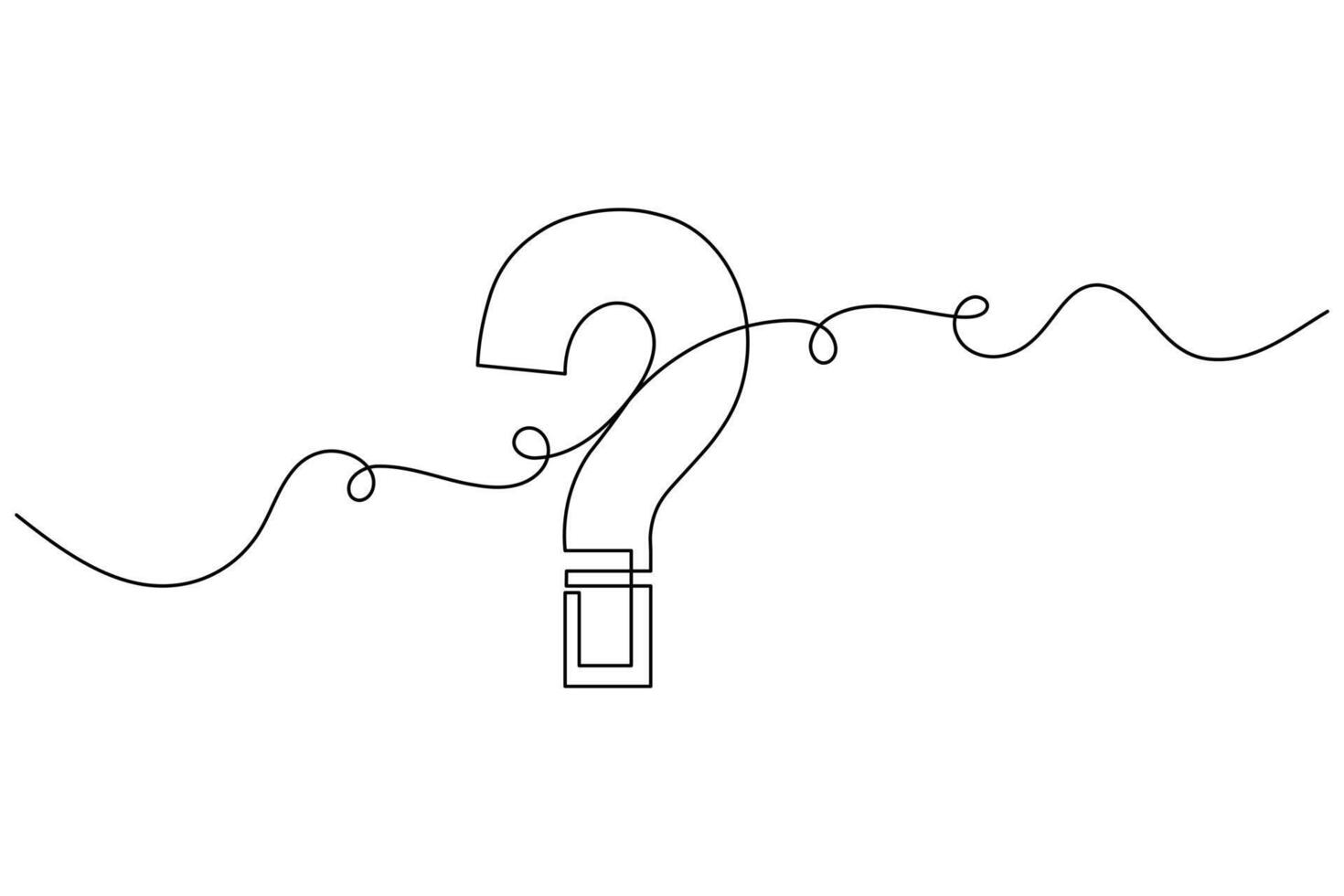 Abstract minimal one line drawing of question mark vector