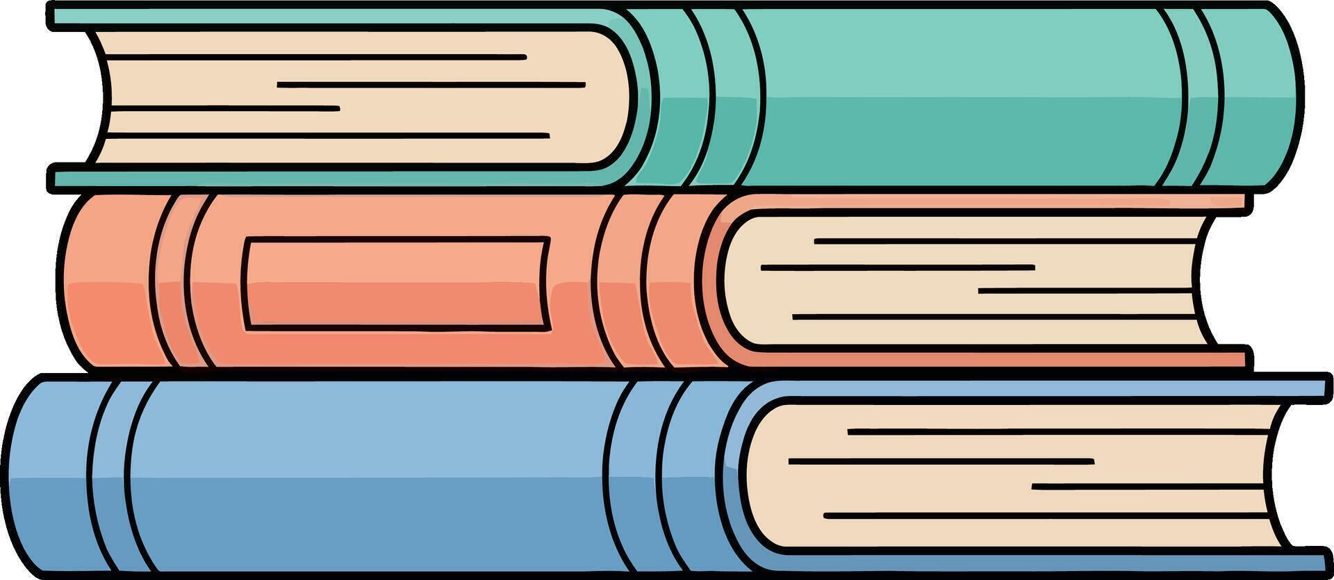 Stack of colorful books on white background vector