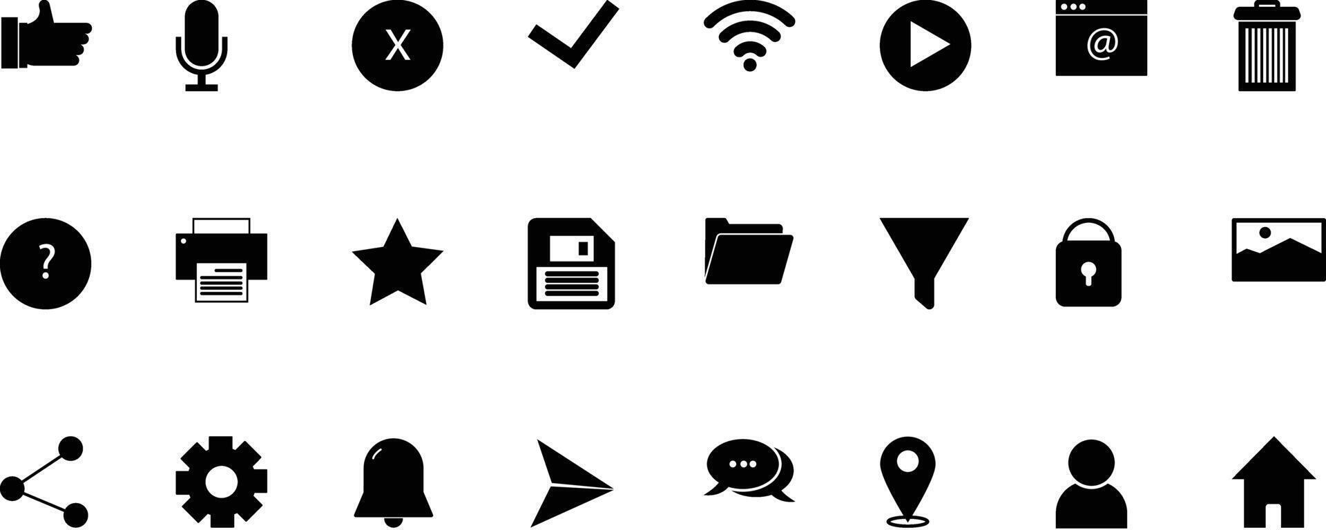 moderno ui ux íconos paquete plano web y aplicación interfaz símbolos colección vector