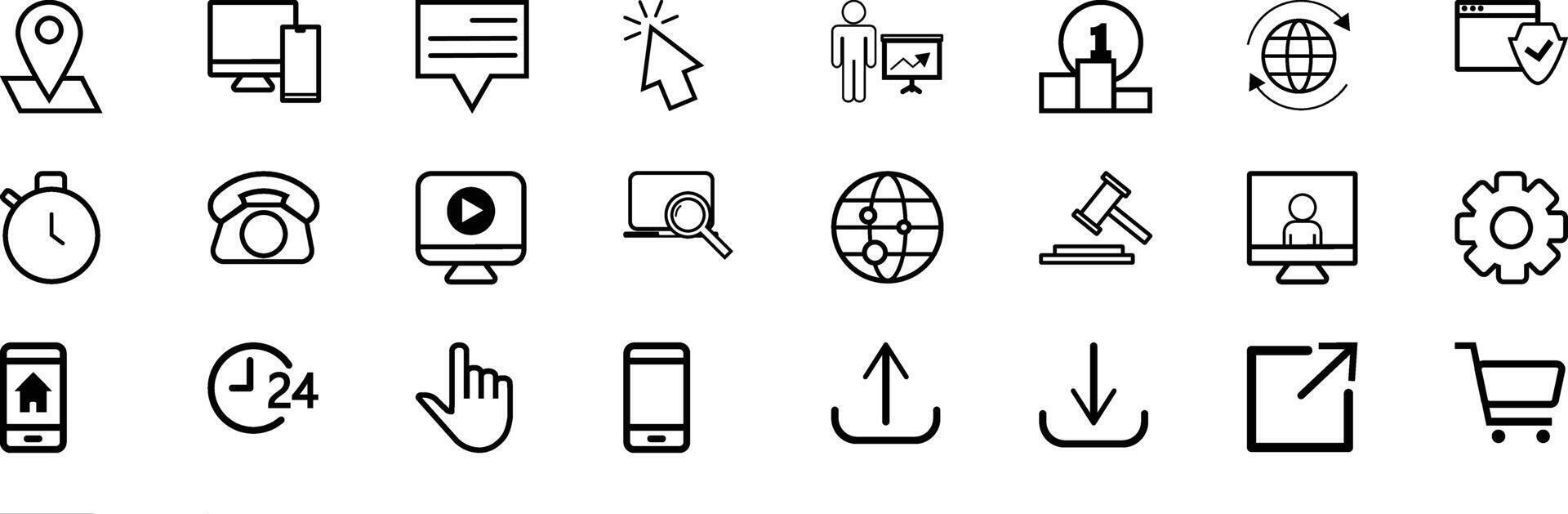 Internet y web íconos conjunto ui ux diseño elementos para sitios web y aplicaciones vector