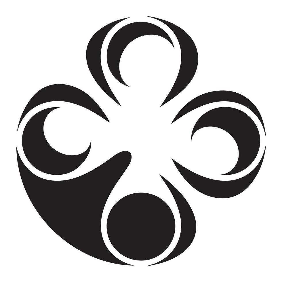 Abstract stylized symbol of growth and connection elegant black design element isolated on white background vector