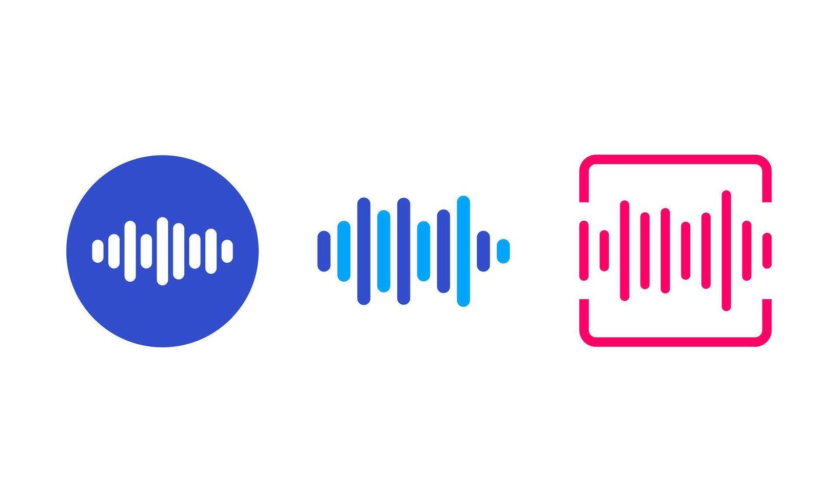 conjunto de resumen audio señal íconos para moderno aplicación notificación caracteristicas vector