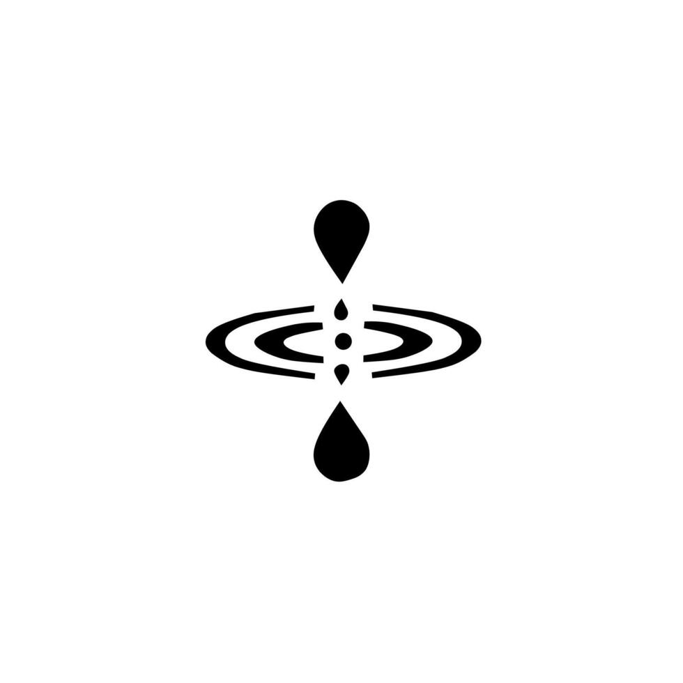 Set of black fantasy and nature silhouettes a sharp spirit creature and a water droplet reflection symbol. Minimalist designs for gaming, element, and serene graphic projects. vector