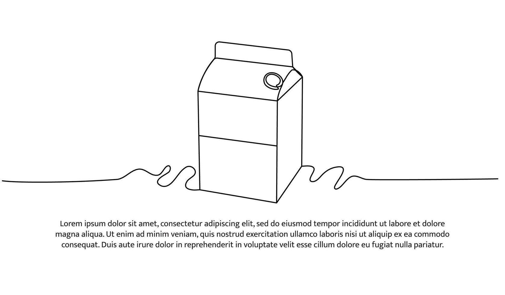 Packaged milk one continuous line design. Decorative elements drawn on a white background. vector