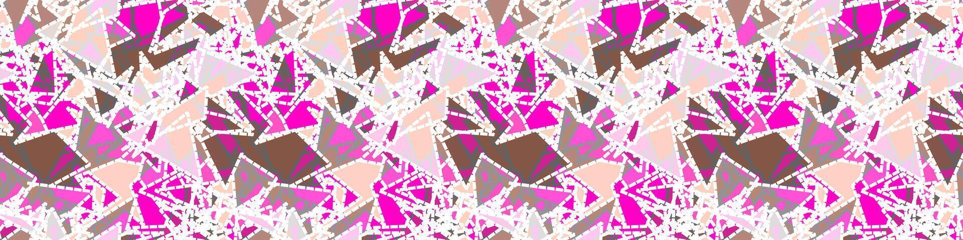 Vibrant Abstract Triangle Pattern with Dotted Lines . Seamless Geometric Magenta and Pink Shapes Background. Modern Abstract Stitched Triangle Design Texture vector