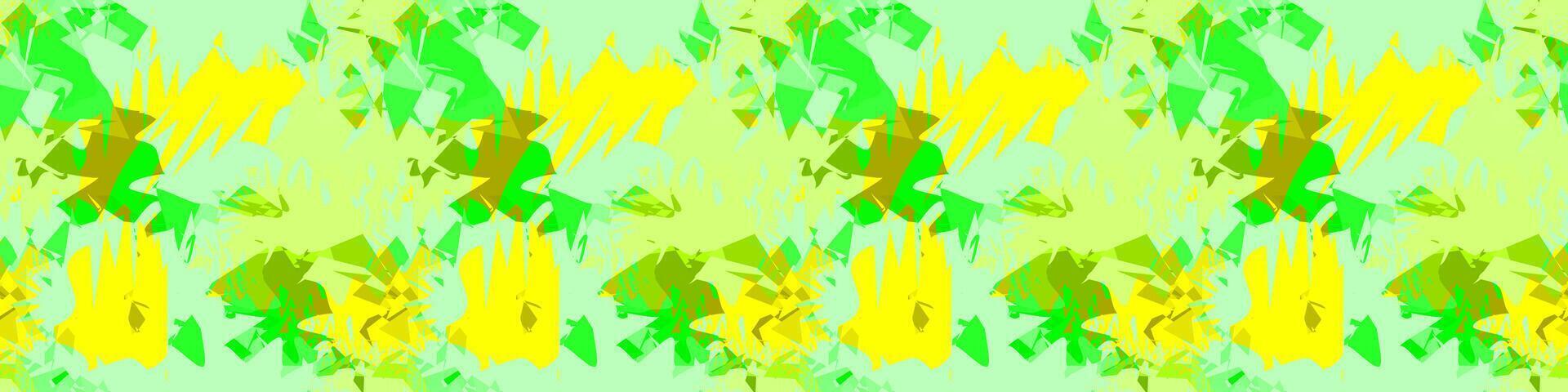 Seamless Abstract Neon Green and Yellow Pattern. Vibrant Lime Green Digital Camouflage Background. Modern Abstract Overlapping Shapes Background vector