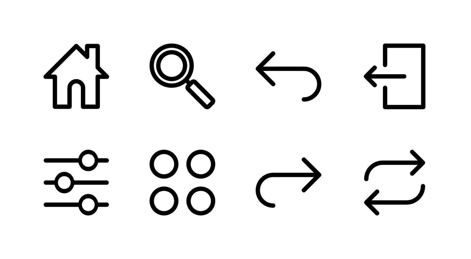 Interface Control Line Icon Set Essential for Digital Products vector