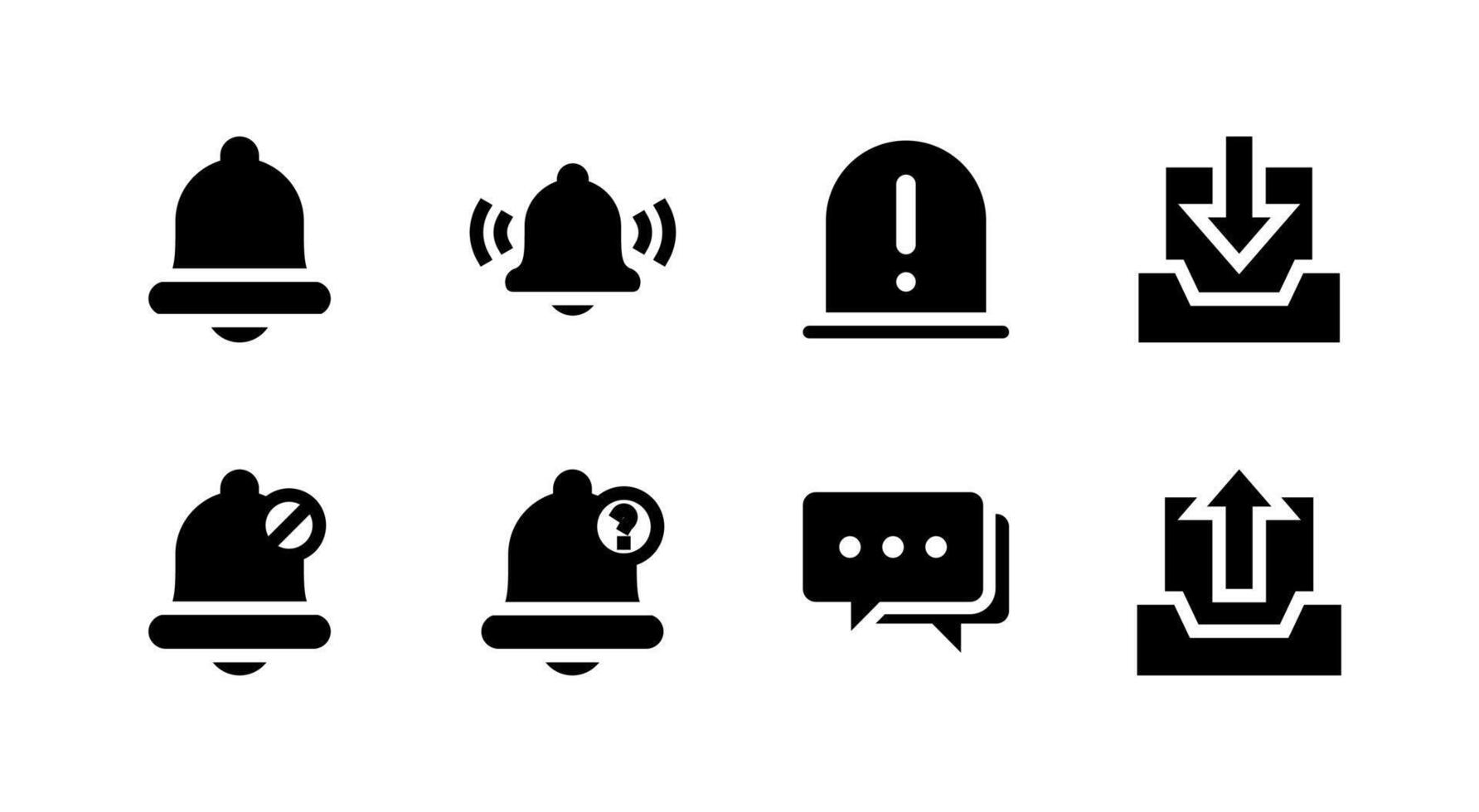 Ultimate Notification Control Solid Icon Set High Quality for Modern Web Apps vector