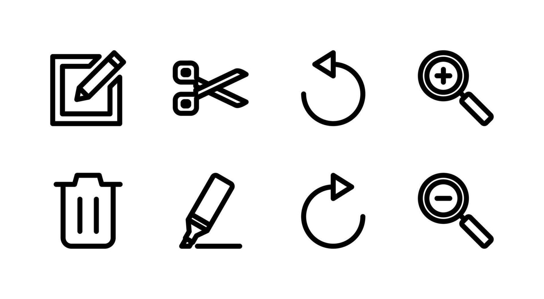 último texto editor línea icono conjunto alto calidad para moderno web plataformas vector