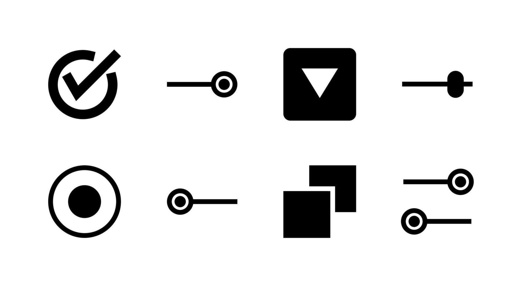completar ui componente sólido icono conjunto prima calidad para interfaz diseño vector
