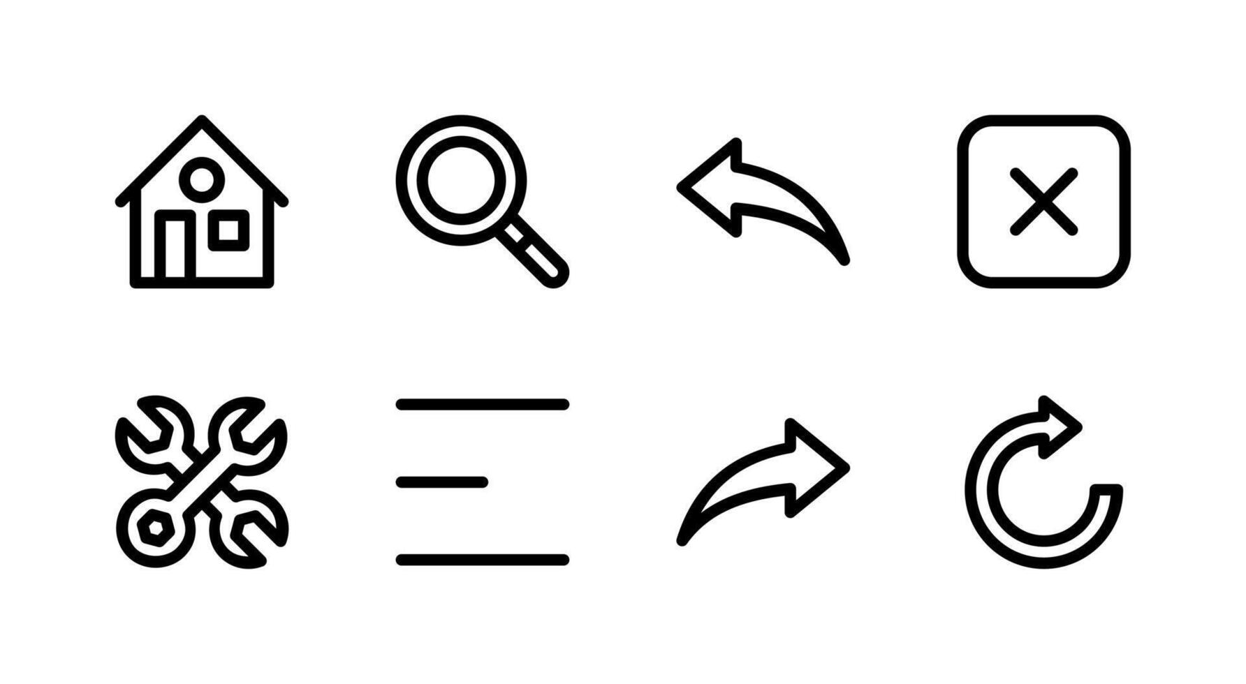 Versatile Basic Navigation Line Icon Set Perfect for Dashboard and Web Apps vector