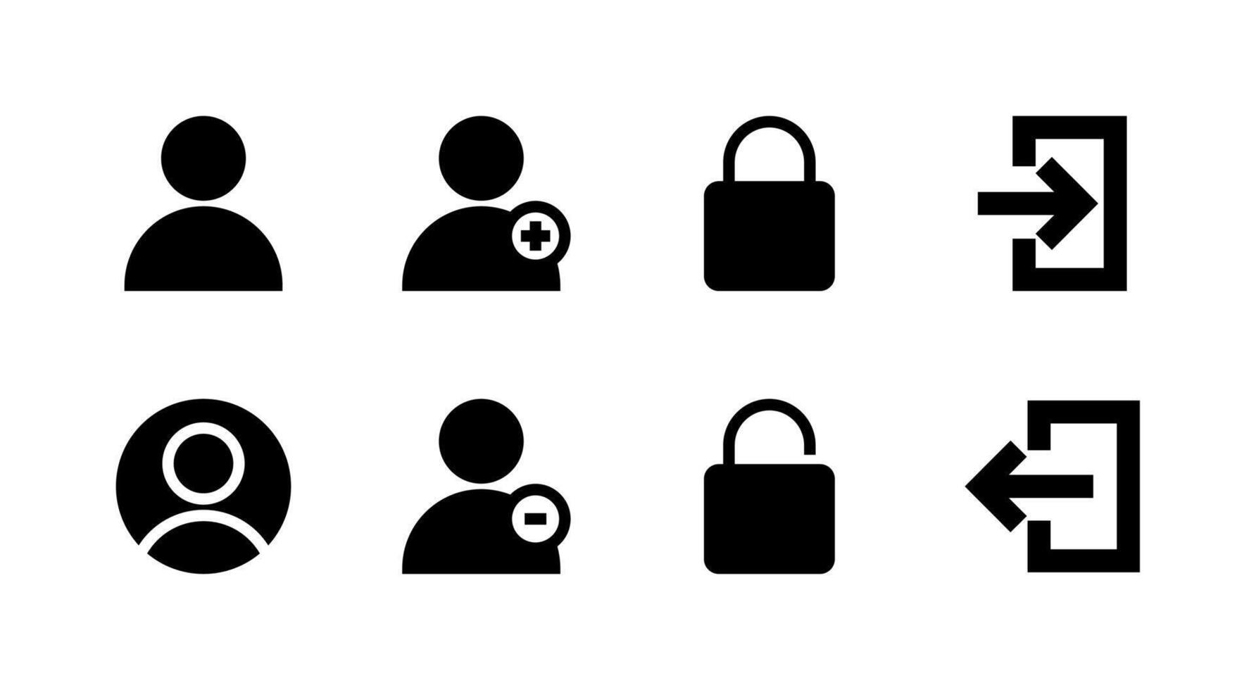 Versatile Account Access Solid Icon Set Perfect for Membership and Login Pages vector