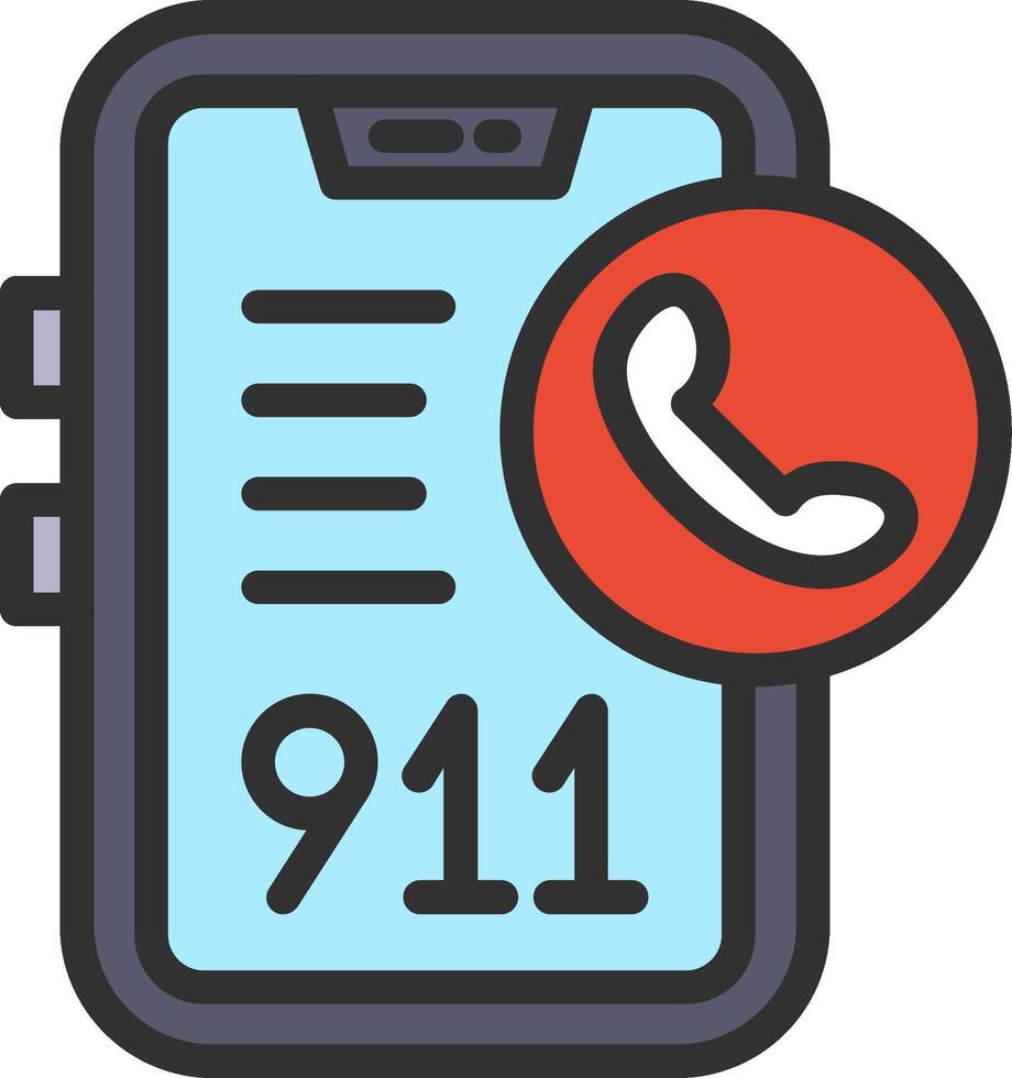 911 Call User-Friendly Drawing vector