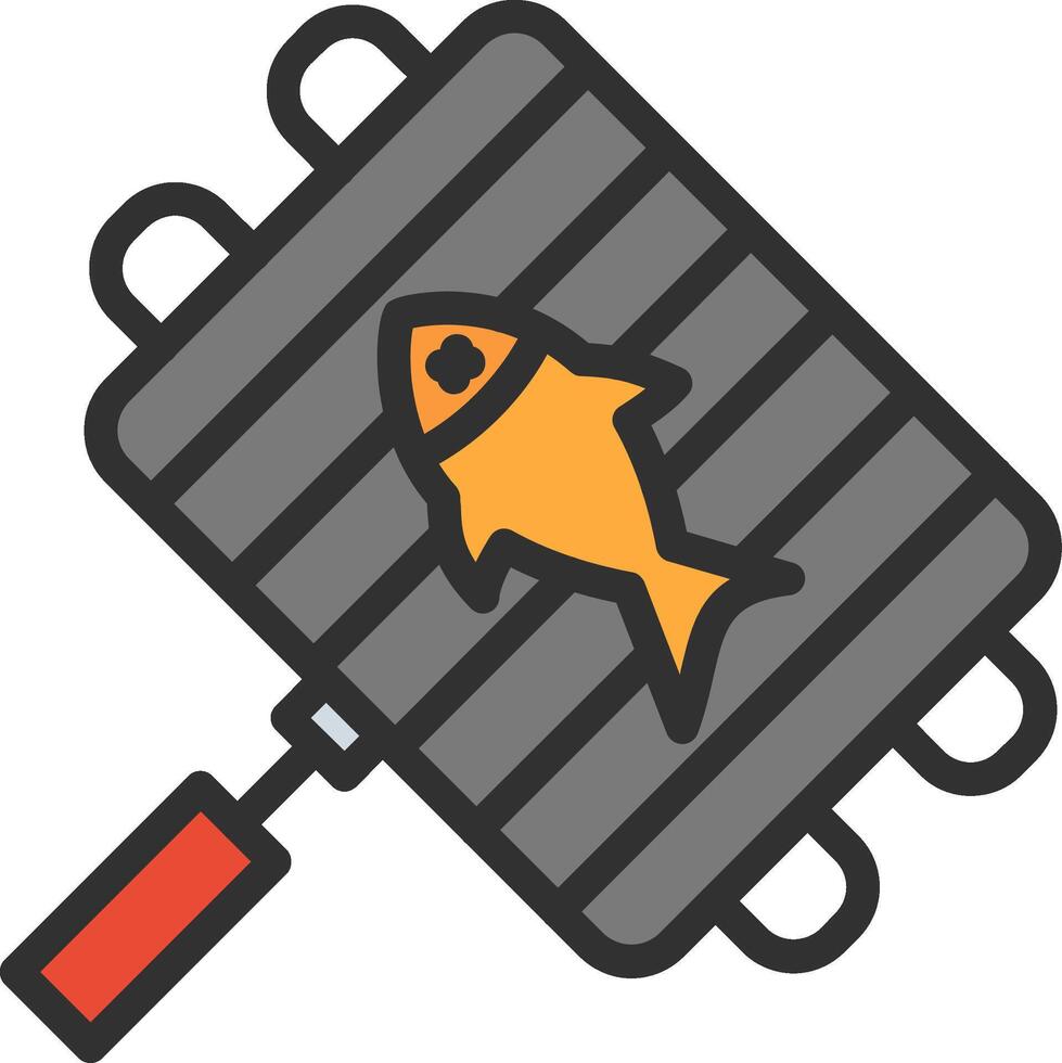 Grill Basket Gradient Color Form vector