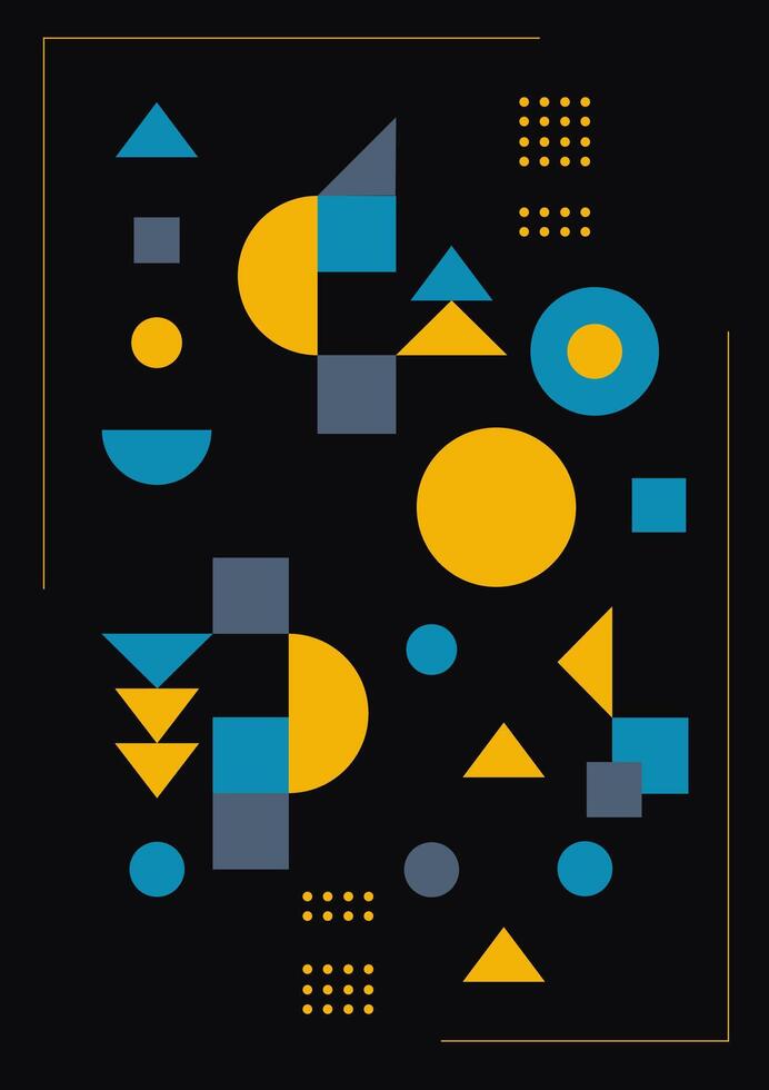 Minimalist abstract poster with geometric shapes. Abstract graphics. vector