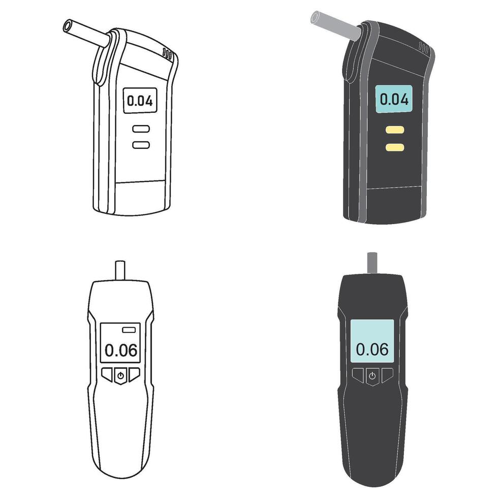 various tools for alcohol testing vector